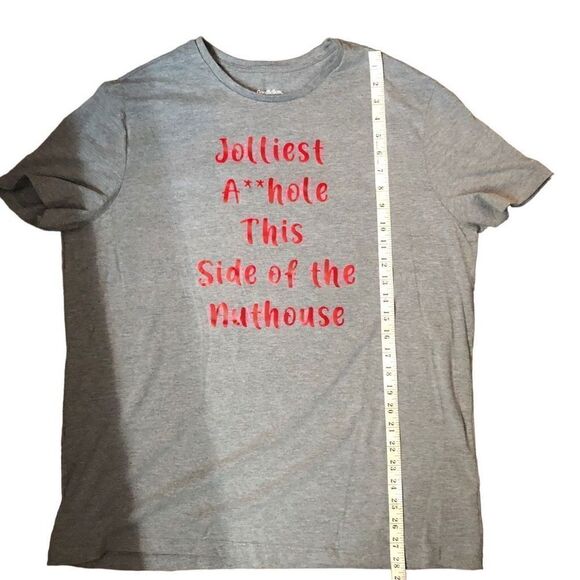 Goodfellow gray tee shirt sleeve graphic Christmas novelty - Picture 6 of 8